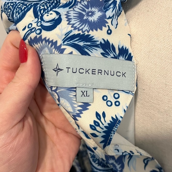 Tuckernuck Daphne Dress Chintz Toile Floral Bow Ruffle Neck Swing Mini LIKE NEW - Picture 7 of 9